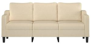 Sofa, 3-osobowa kremowa, 180 cm, tapicerowana tkaninÄ