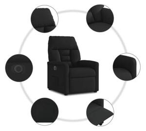 Elektryczny fotel rozkÅadany, czarny, obity tkaninÄ