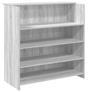 Biurko recepcyjne szare sonoma 100x50x103,5 cm drewno klejone
