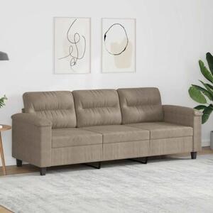 Sofa, 3-osobowa taupe, 180 cm, tapicerowana mikrofibrÄ