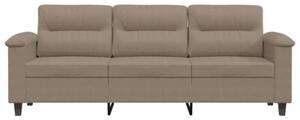 Sofa, 3-osobowa taupe, 180 cm, tapicerowana mikrofibrÄ