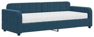 Sofa z materacem do spania, niebieska, 80x200 cm, aksamit