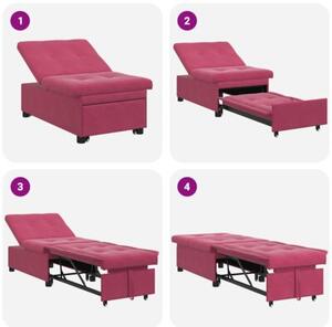 Nowoczesna sofa z funkcjÄ spania w kolorze czerwonego wina z aksamitnym wykoÅczeniem
