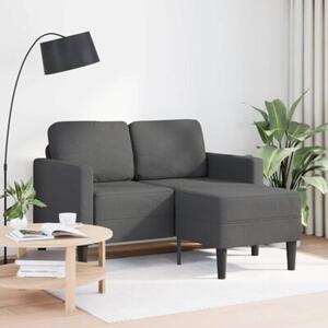 Sofa 2-osobowa z szezlongiem w ksztaÅcie litery l, ciemnoszara, 125 cm, len
