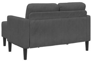 Sofa 2-osobowa z szezlongiem w ksztaÅcie litery l, ciemnoszara, 125 cm, len