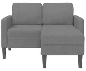 Sofa 2-osobowa z szezlongiem w ksztaÅcie litery l, ciemnoszara, 125 cm, len