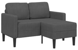 Sofa 2-osobowa z szezlongiem w ksztaÅcie litery l, ciemnoszara, 125 cm, len