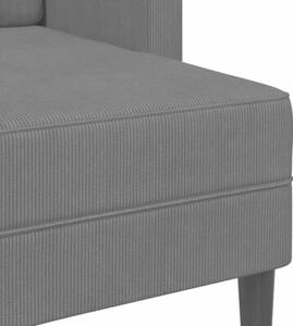 Sofa 2-osobowa z szezlongiem w ksztaÅcie litery l, ciemnoszara, 125 cm, len