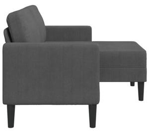 Sofa 2-osobowa z szezlongiem w ksztaÅcie litery l, ciemnoszara, 125 cm, len