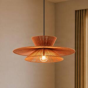 Lampa wisząca Novie Lucande, możliwość ściemniania, brązowy / rdzawy, salon / jadalnia, tkanina / materiał / jedwab, skandynawski