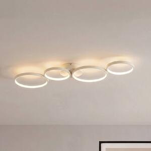 Lampa sufitowa Evengeline Lindby, kremowy / amber, salon / jadalnia, metal, nowoczesny