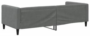 Sofa z funkcją spania, ciemnoszara, 90x190 cm, obita tkaniną