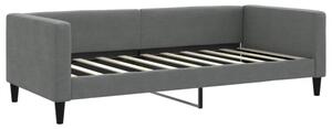 Sofa z funkcją spania, ciemnoszara, 90x190 cm, obita tkaniną