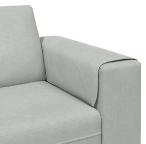Nowoczesna sofa do salonu w kolorze jasnoszarym z poduszkami komfortowymi i eleganckimi akcentami