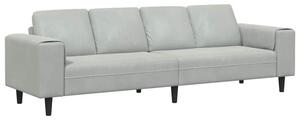Nowoczesna sofa do salonu w kolorze jasnoszarym z poduszkami komfortowymi i eleganckimi akcentami