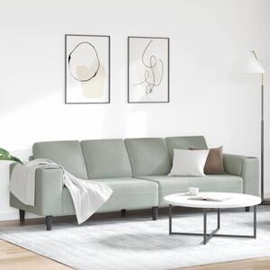 Nowoczesna sofa do salonu w kolorze jasnoszarym z poduszkami komfortowymi i eleganckimi akcentami