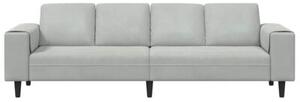 Nowoczesna sofa do salonu w kolorze jasnoszarym z poduszkami komfortowymi i eleganckimi akcentami