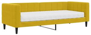 Sofa z materacem do spania, żółta, 80x200 cm, aksamit