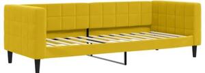 Sofa z materacem do spania, żółta, 80x200 cm, aksamit