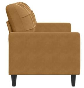 Sofa 2-osobowa, brÄ zowa, 140 cm, tapicerowana aksamitem