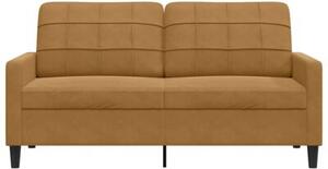 Sofa 2-osobowa, brÄ zowa, 140 cm, tapicerowana aksamitem
