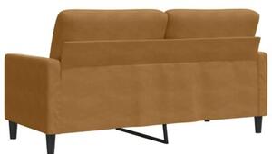 Sofa 2-osobowa, brÄ zowa, 140 cm, tapicerowana aksamitem