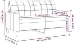 Sofa 2-osobowa, brÄ zowa, 140 cm, tapicerowana aksamitem