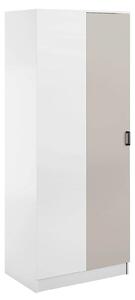 Narożna minimalistyczna szafa uchylna biały + kaszmir W3-E06