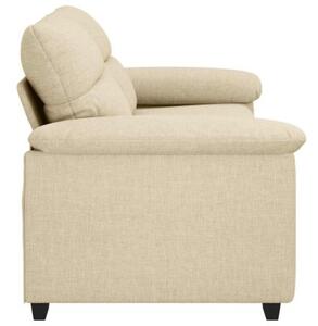Sofa 2-osobowa, kremowa, 180x81x84 cm, tkaninÄ