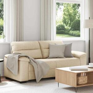 Sofa 2-osobowa, kremowa, 180x81x84 cm, tkaninÄ