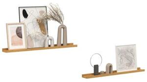 Drewniana półka ścienna z modułowym designem - beżowa, 80 cm