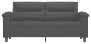 Sofa, 2-osobowa czarna, 140 cm, sztuczna skÃ³ra