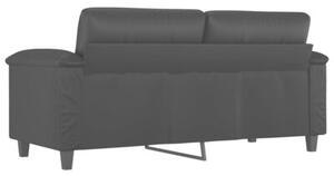 Sofa, 2-osobowa czarna, 140 cm, sztuczna skÃ³ra