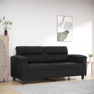 Sofa, 2-osobowa czarna, 140 cm, sztuczna skÃ³ra