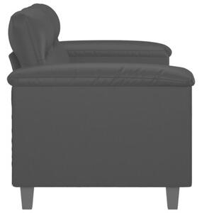 Sofa, 2-osobowa czarna, 140 cm, sztuczna skÃ³ra