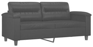 Sofa, 2-osobowa czarna, 140 cm, sztuczna skÃ³ra
