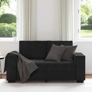 Sofa 2-osobowa, czarna, 160x78x84 cm, tapicerowana aksamitem