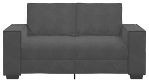 Sofa 2-osobowa, czarna, 160x78x84 cm, tapicerowana aksamitem