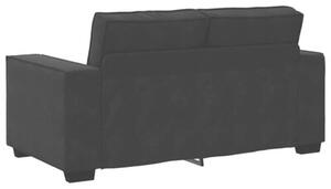 Sofa 2-osobowa, czarna, 160x78x84 cm, tapicerowana aksamitem