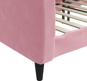 Sofa z funkcją spania, różowa, 90x200 cm, obita aksamitem