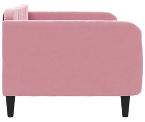 Sofa z funkcją spania, różowa, 90x200 cm, obita aksamitem