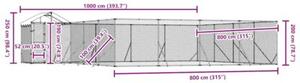 Kojec dla psa, z dachem, srebrny, 10x8x2,5m, stal galwanizowana