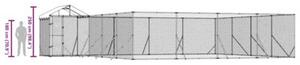 Kojec dla psa, z dachem, srebrny, 10x8x2,5m, stal galwanizowana