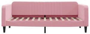 Sofa z funkcją spania, różowa, 90x200 cm, obita aksamitem