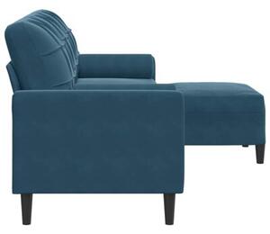 Sofa 3-osobowa z podnÃ³Å¼kiem, niebieska, 210 cm, aksamit