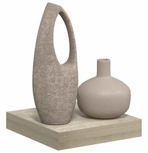Wisząca półka ścienna, kolor dębowy, 23 x 23,5 x 3,8 cm, mdf