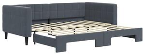 Sofa rozsuwana, ciemnoszara, 90x190 cm, aksamit