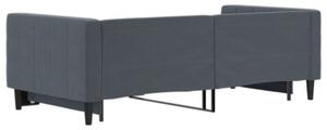 Sofa rozsuwana, ciemnoszara, 90x190 cm, aksamit