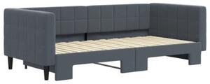 Sofa rozsuwana, ciemnoszara, 90x190 cm, aksamit