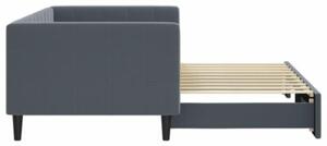 Sofa rozsuwana, ciemnoszara, 90x190 cm, aksamit
